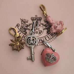 Juicy Couture Pink and Gold Charm Set